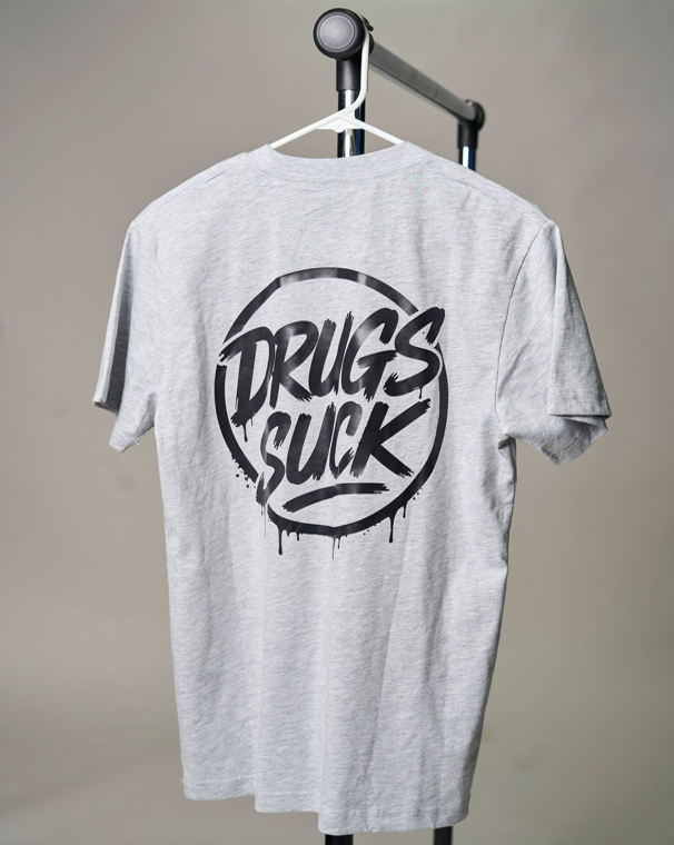 Drugs Suck T-Shirt Ash