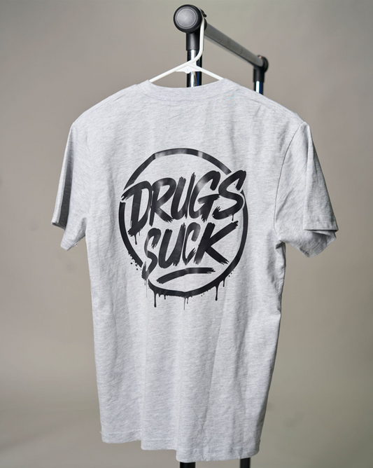 Drugs Suck T-Shirt Ash